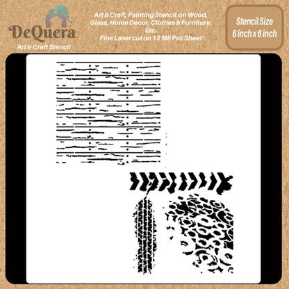 DEQUERA DeQuera Wood Design Stencil - Wood Plank and On Road Stencil - Tree Stencils for Craft and Art - Ture Design Stencil - Tree Stencil for Wall - Reusable Stencils Modern Craft Stencil Stencil