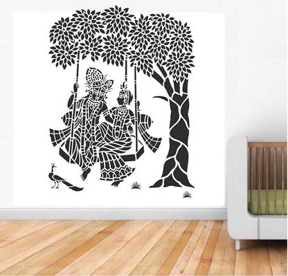 Kayra Decor Radha Krishna Tree Large Stencil for Wall Painting KDS90020 Wall stencil Stencil