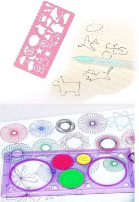 URBANE CHIC Drawing Spirograph Stencils Floral Art Ruler Geometric Wheel DIY Scale Combo 6242 Geometry Stencil