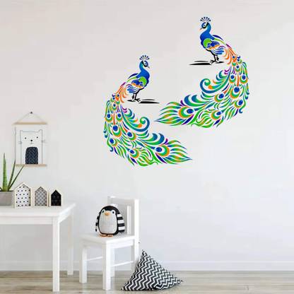 Kayra Decor for Home Wall Decoration Suitable for Room Decor and Craft (16 x 24-IN) KHSNT014 Peacock Wall Design Stencils (Size: 16" X 24") Beautiful Wall Stencil
