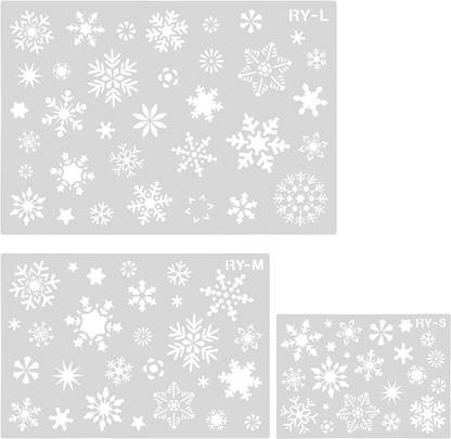 Kachi Pencil 3pcs Christmas Snowflake Stencil Template, Reble Snowflake Stencils Christmas Pa inting Template Christmas Decoration Stencils for Painting on Wood Xmas Craft Ca rds Windows Wall (3 Size) Stencil