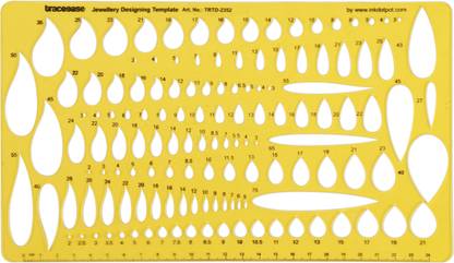 Traceease Traceease Pear & Paisley Stone Shapes Jewelry Templates Drafting Stencils TRTD-2352A Jewelry Designing Template Stencil