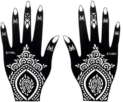 HPCUTEHENNA 5554 BACK HAND MEHNDI DESIGN Stencil