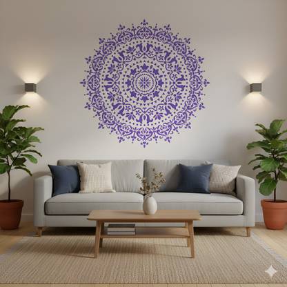 Kayra Decor Mandala Design Stencils For Wall Painting KDS36060 Size- 24x24 inch Stencil