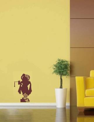 DEQUERA Krishna Wall Design Stencils for Wall Painting for Home, Office Wall Decoration, Suitable for Room Decor, Ceiling, Craft and Floors (16 inch x 24 inch), Wall Pa inting Stencils, DS-1369 Stencil