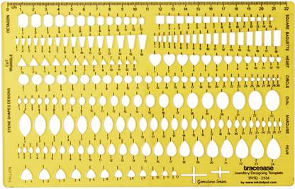 Traceease Traceease Multiple Shape Gemstone Series Draw Jewelry Stencils Templates TRTD-2334A Jewelry Designing Template Stencil