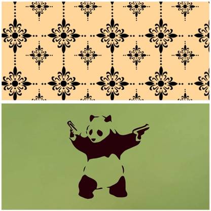 Kayra Decor Combo Modern and Kung Fu Panda Wall Design Stencils For Wall Painting and Home Wall Decoration – Suitable For Room Decor, Craft and Wall Art ( 16 x 24-inches Pack of 2 )( KHS264_KHS363 ) Decor KHS264_KHS363 Combo Premium Quality Reusable Beautiful Wall Stencil (Size:- 16 X 24 Inches, Pack Of 2) for Home Decoration Wall Stencil