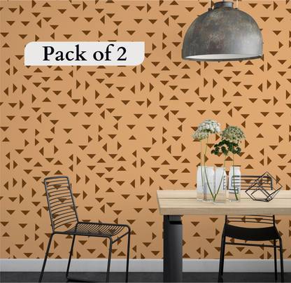 StenCart Modern Wall Design Stencils for Wall Painting Pack of 2 Triangle Shape Stencil for Home Wall Decoration (16x24 inch)–Suitable for Room Decor,Ceiling and Floors Stencil