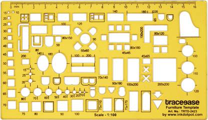 ट्रेसीज Traceease House Plan,Interior Design & Furniture Templates for Kitchen Stencils TRTD-2423A फर्नीचर टेम्प्लेट स्टेंसिल