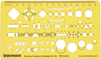 Traceease Traceease Electrical Drafting Electrical Symbols Template Stencil Drawing TRTD-2439A Electrical Symbols Template Stencil