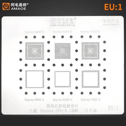 AKT AMAOE EU-1 STENCIL For EXYNOS CPU Exynos 8890 B, 5430, 7420, 8890 A EXY8890 B,EXY5430,EXY7420 B,EXY5430 A,EXY7420 A Reballing Exynos Stencil