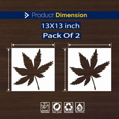 ARandNJ Painting for Wall Stencils (Size:- 13X13 Inch) BOTANICAL ART THEME- Winter Leaf DIY Reusable Design Suitable For Kids Room, Entrance, Office, Lounge, Cafe & Craft Decoration Modern Home Wall Stencil