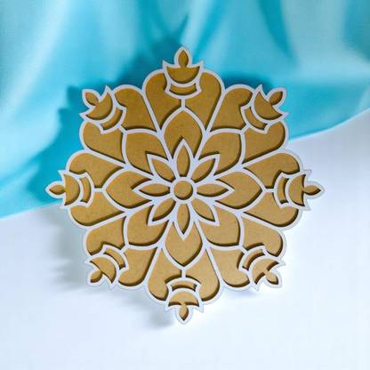 ArtNest Ornate Lotus-Inspired Wooden Wall Art Wooden Stencil