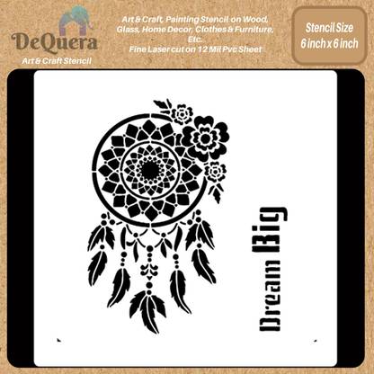 DEQUERA DeQuera Rose Flower Stencils for Wall Painting - Happiness Blooms from Within St encil - Rose Stencil for Painting on Canvas -Flower Stencil for Furniture Painti Modern Craft Stencil Stencil