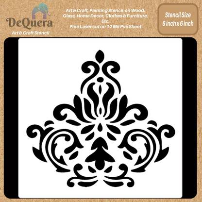 DEQUERA DeQuera Mandala Stencils for Craft - Damask Designs Stencil- Reusable DIY Stenci ls for Painting - Flower Stencils for Fabric Painting - Damask Stencils for Wall Modern Craft Stencil Stencil