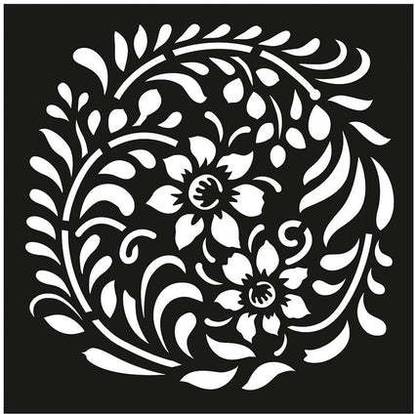 LITTLE BIRDIE STENCIL FLORAL FASCINATION 4X4INCH precise laser cut Stencil