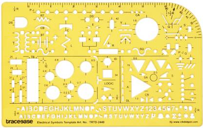 Traceease Traceease Electrical Drafting Electrical Symbols Template Stencil Drawing TRTD-2440A Electrical Symbols Template Stencil