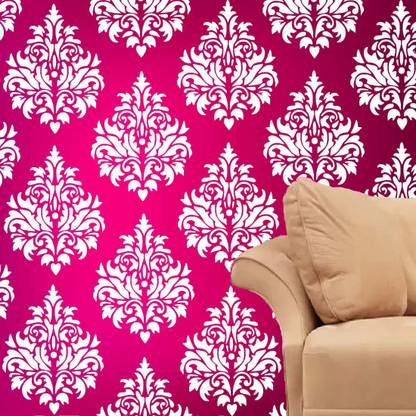 PARDECO 41202 Home Decoration Design Diy Reusable Wall Paint Design Suitable for Room Decor,Ceiling and Craft,Size (16x24-inch) Reusable Boota Design Wall Painting Stencil for Home Decoration Stencil