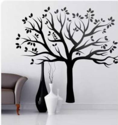 LKstencilprint Black tree Style full Wall Design Stencil for Wall Painting stencil pack of 1 (size 72*72 inch) diy reusable panting design Stencil