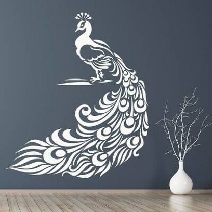 Aaradhya Collection (24 x 40) Peacock Wall Design Stencils for Wall Painting for Home Decor B360130 Wall Stencil Stencil