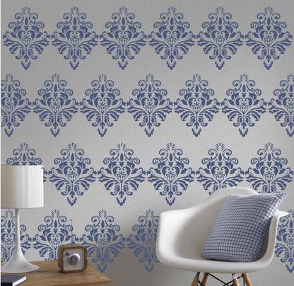 Decowall DW_656 Damask Pattern Stencil Wall Stencil Stencil