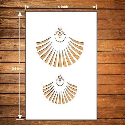 JAZZIKA Wall Stencils (Size- 16X24 Inch) Abstract Pattern DIY Reusable Painting Design Geometric Design Wall Art Stencil