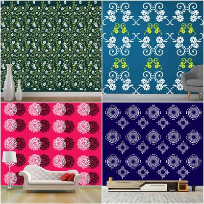 JAZZIKA "Trenchy Fauna Art", "Chased Dahlia Floral", "Catchy Floret" Design Ideal For Painting Home Wall Decor Stencil