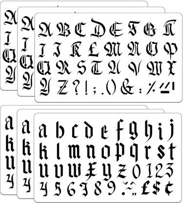 DEQUERA ercase Lowercase Alphabet Stencils Plastic Number Symbols DIY Stencils for Paint ing Artists' Drawing Lettering Aids Stencil