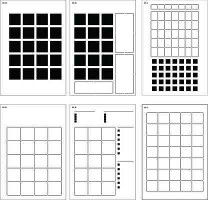 DEQUERA Journal Stencils (Monthly Layouts #1) - x6 Stencils for A5 Dot Grid Bullet Journ al Notebook, Save Time on Full-Page Layouts, DIY Templates for Productivity Plan ner by Sunny Streak Stencil