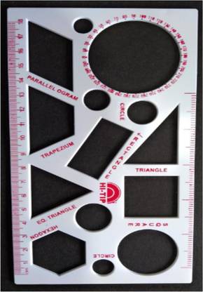 90 Degree Circles Rectangle School Stencil