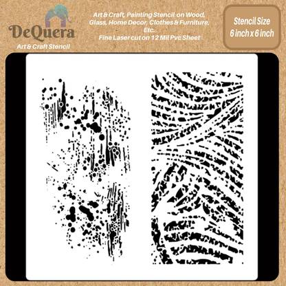 DEQUERA DeQuera Ture Painting Stencils - Distressed Paint and Distressed Swirls Stencil- Distressed Geometric Wall Stencil - Reusable Stencils for Art - Ture Stencils D Modern Craft Stencil Stencil
