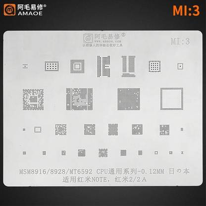 AKT AMAOE MI-3 STENCIL For Redmi Mi Note 2/2a MSM8916 CPU, MSM8928 CPU, MT6592 CPU, NOTE2/NOTE2A MULTIPURPOSE USED Stencil