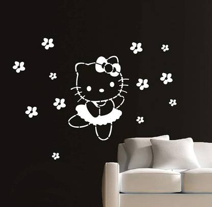 DEQUERA Hello Kitty Reusable DIY Wall Stencil Painting (Plastic Sheet, 16inch x 24 inch, Multicolour), Wall Painting Stencils, DS-1047 Wall Stencil Stencil