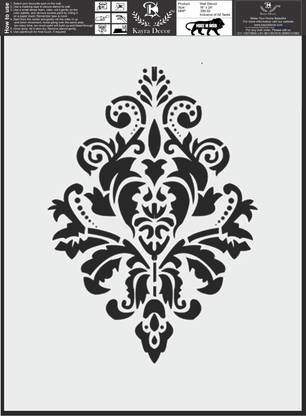 Kayra Decor Damask Wall Design Stencils for Wall Painting for Home Wall Decoration KHS238 (SIZE:16" x 24")Beautiful reusable Wall Stencil