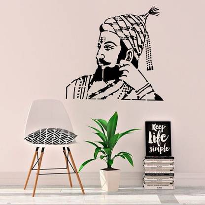 JAZZIKA Wall Stencils (Size :- 16 X 24 Inch) PATTERN- Shivaji Maharaj Design Ideal For Paintings Home Wall Decor Stencil