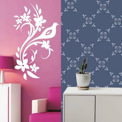 Nnk Decor Pack Of 2 Size:(16 x 24 Inch) Designer Reusable PVC Wall Stencil for Home Decor D1120_B5660 Wall Stencil Stencil