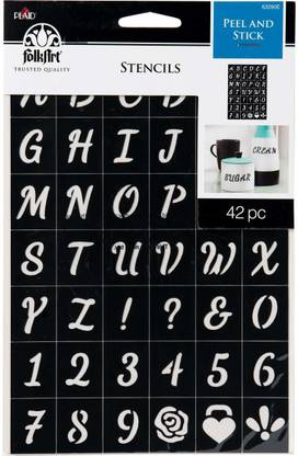 DEQUERA Script Font Plastic Peel & Stick Stencil, 5.8" x 8.25", Grateful Thankful Blesse d Alphabet Large Letter Stencil for Painting on The Wood Wall, Paint Wooden Sign s, Thanksgiving, DIY Home Yard Décor Stencil