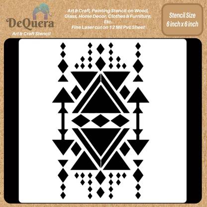 DEQUERA Stencils - Paint Pattern Stencil - Wall Design Pattern Stencil - Small Pattern Modern Craft Stencil Stencil