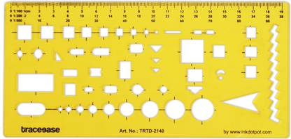 Traceease Traceease Geometric Combination Template For Triangle,Square-Stencil Rectangle TRTD-2140A Combination Template Stencil