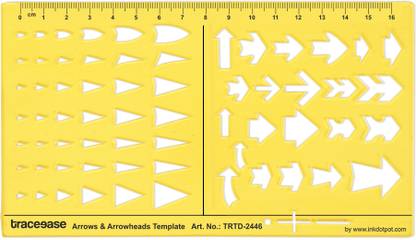 Traceease Traceease Arrows Drafting Arrows & Arrowheads Template Drawing Stencil TRTD-2446A Arrows & Arrowheads Template Stencil