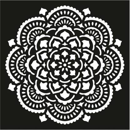 LITTLE BIRDIE STENCIL FLEUR DE LIS MANDALA 4X4INCH precise laser cut Stencil