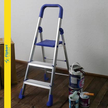 Flipkart SmartBuy 3 Step Hybrid Ladder with Strong Platform | Heavy Duty Aluminium Ladder