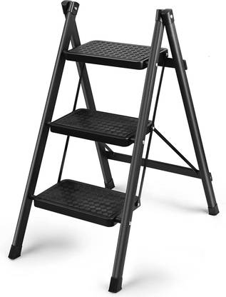 BUCKETLIST ® Step Ladder 3 Step Folding Step Stool with Non-Slip Pedal Lightweight 150kg Plastic Ladder