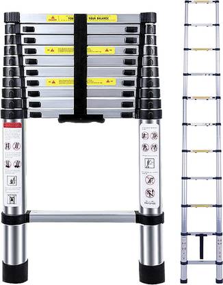 Smarty 11 Feet Portable Lightweight Compact Ultra Stable 3.2 Meter Telescopic Aluminium Ladder
