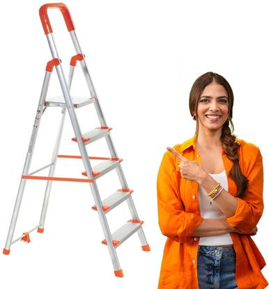 ProHome 5 Steps Ladder with Anti Slip Shoes Aluminium Ladder