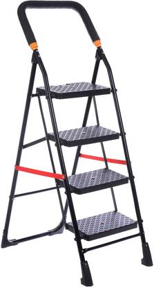 DecorSecrets 4 Step Ladder for Home and Office Use Stairs & Portable Ladder for Anti-Skid Plastic, Steel Ladder