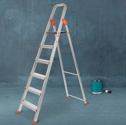 Bathla Advance Carbon 6 Step for Home ( Orange) Aluminium Ladder