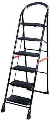 TRUPHE Premium Heavy Duty Wide - 6 Steps Folding (With Platform) Steel Ladder