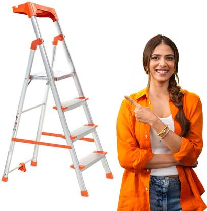ProHome 4 Step 250Kgs Load Bearing Capacity Aluminium Ladder