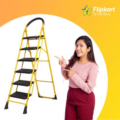 Flipkart SmartBuy Heavy Duty Platform 6 Plastic Step Steel Ladder